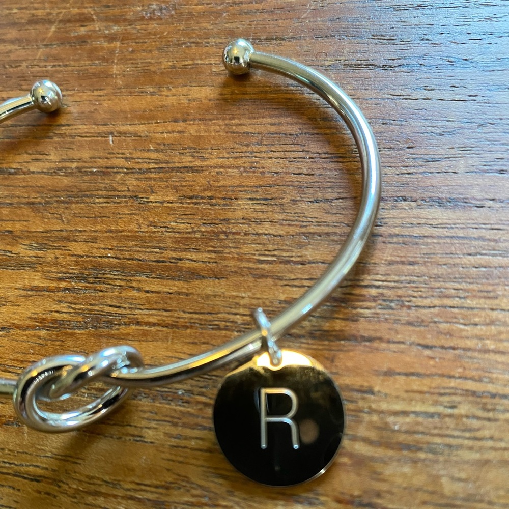Love knot initial bracelet